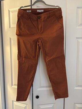 LOFT The Monroe Slim Pants in Rust Brown